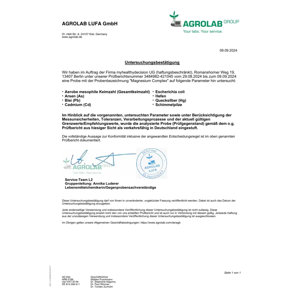 MAGNESIUM COMPLEX mit einer Kombination aus 7 Magnesiumverbindungen - Nahrungsergänzungsmittel