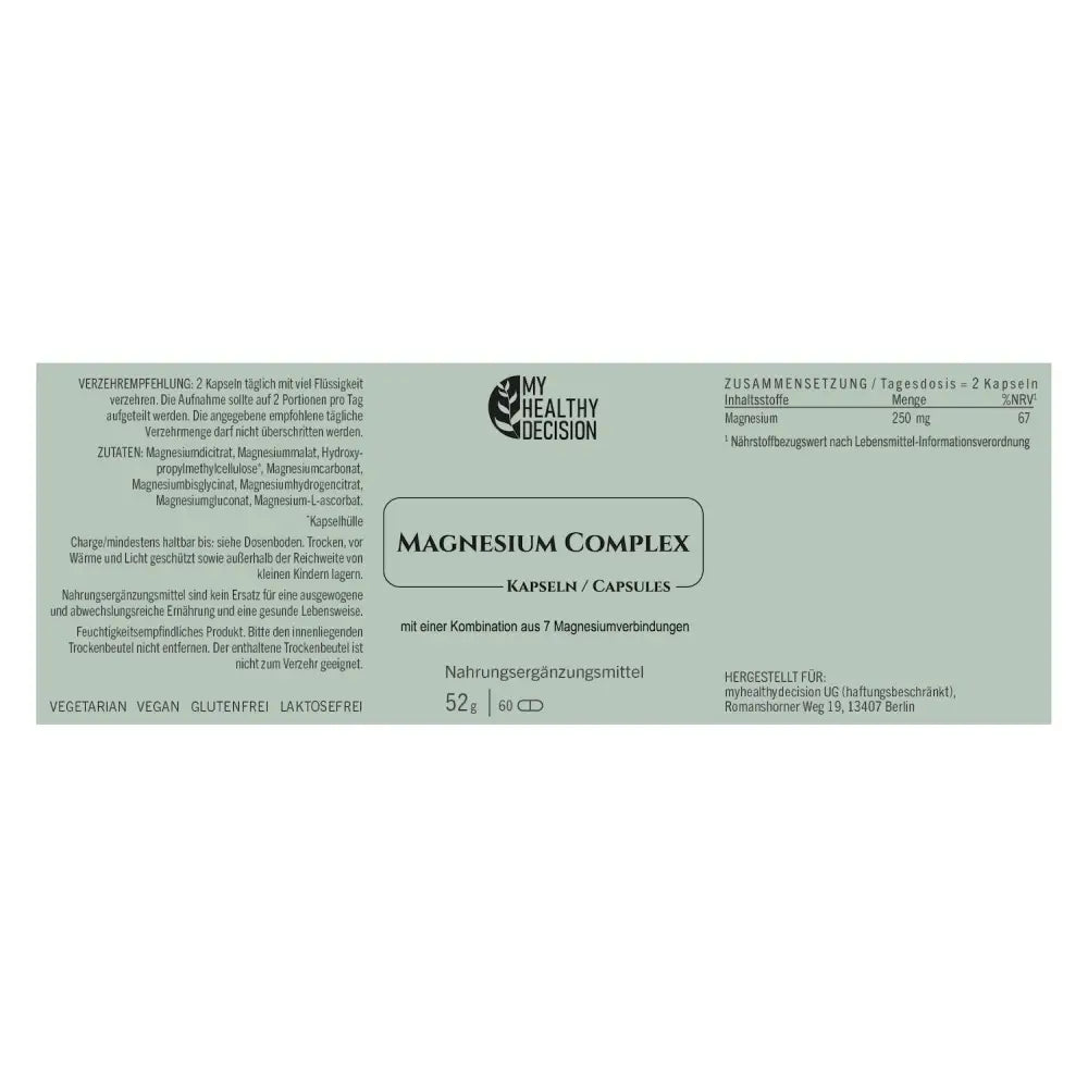 2 x MAGNESIUM COMPLEX mit einer Kombination aus 7 Magnesiumverbindungen- 10% sparen im Doppelpack
