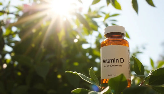 Amber Vitamin D Supplementflasche für die Bekämpfung von Vitamin D Mangel.