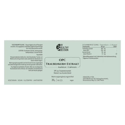 2 x OPC TRAUBENKERN-EXTRAKT mit Vitamin C und Acerola- 10% sparen mit einem Doppelpack - Nahrungsergänzungsmittel