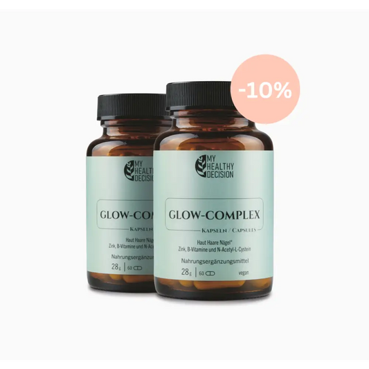 2x GLOW-COMPLEX für Erhaltung normaler Haut Haare und Nägel mit Zink - Nahrungsergänzungsmittel