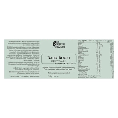 DAILY BOOST mit Coenzym Q10 und einer Reihe essentieller Vitamine - Nahrungsergänzungsmittel